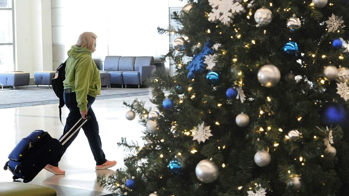 Un aeropuerto de Estados Unidos en Navidad. Fuente: (Twitter)