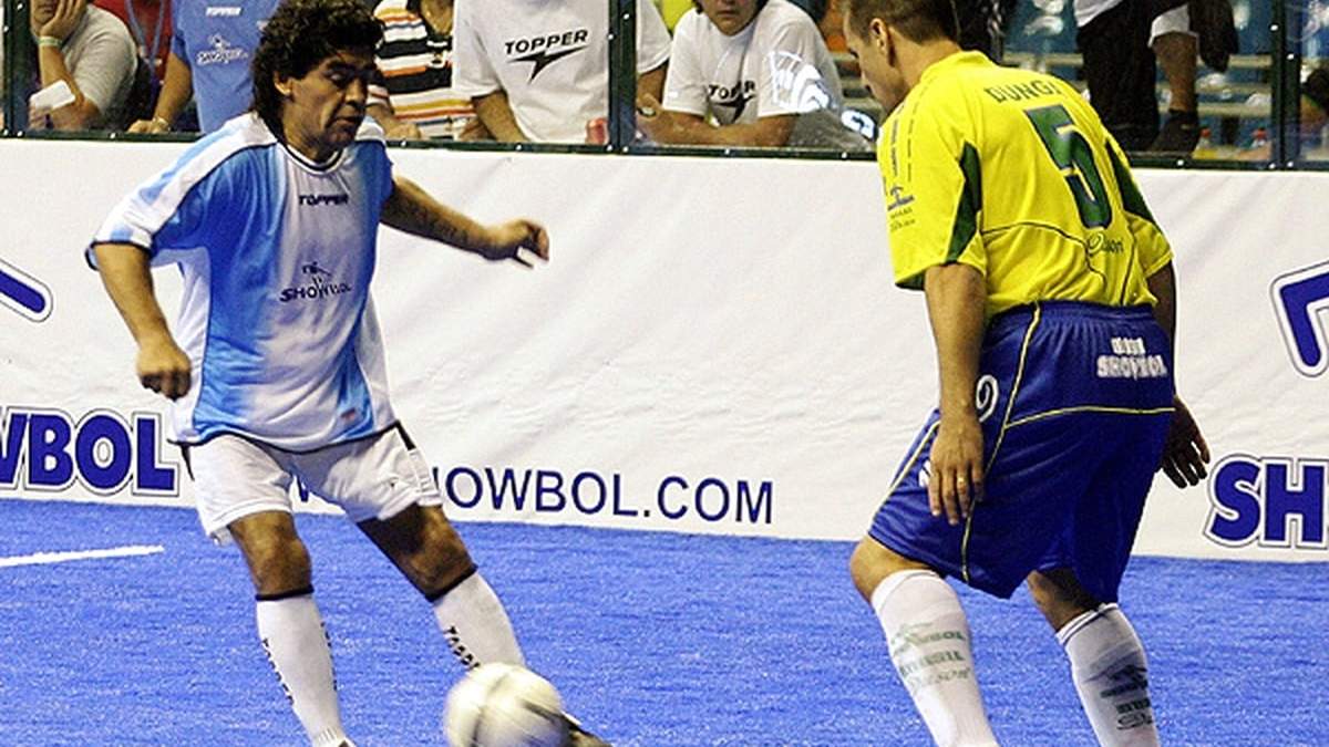 Partido de Showbol, Argentina vs Brasil. Fuente: (Twitter)