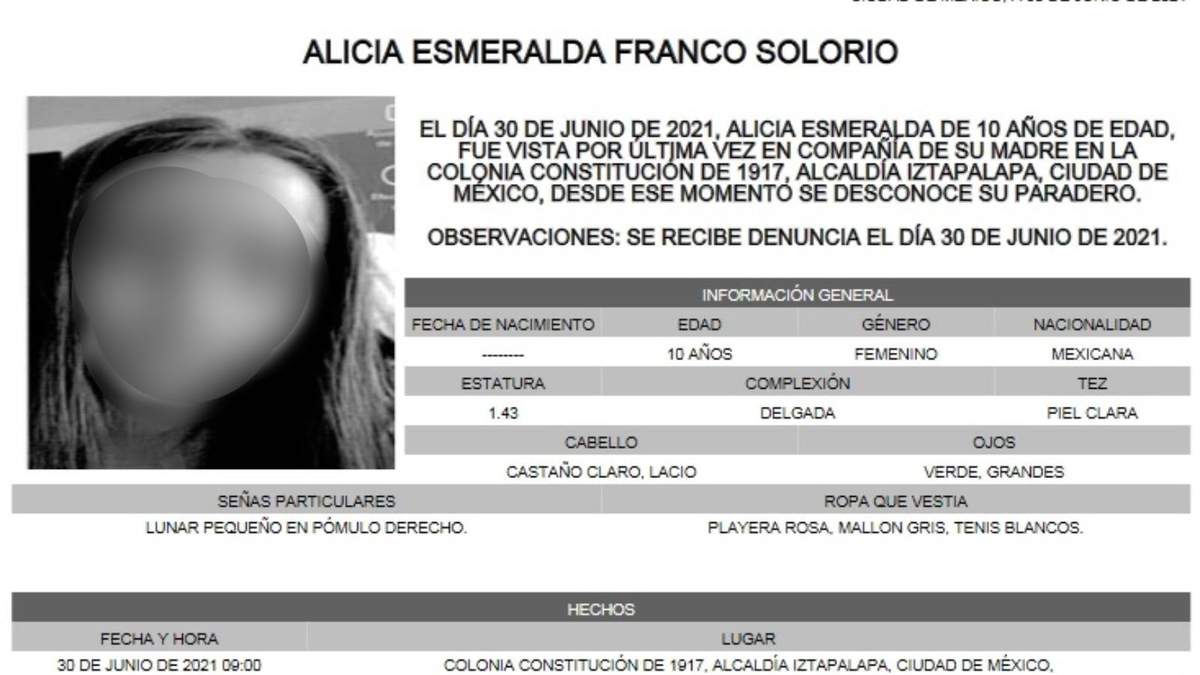 La ficha de búsqueda de los familiares de Horacio Franco