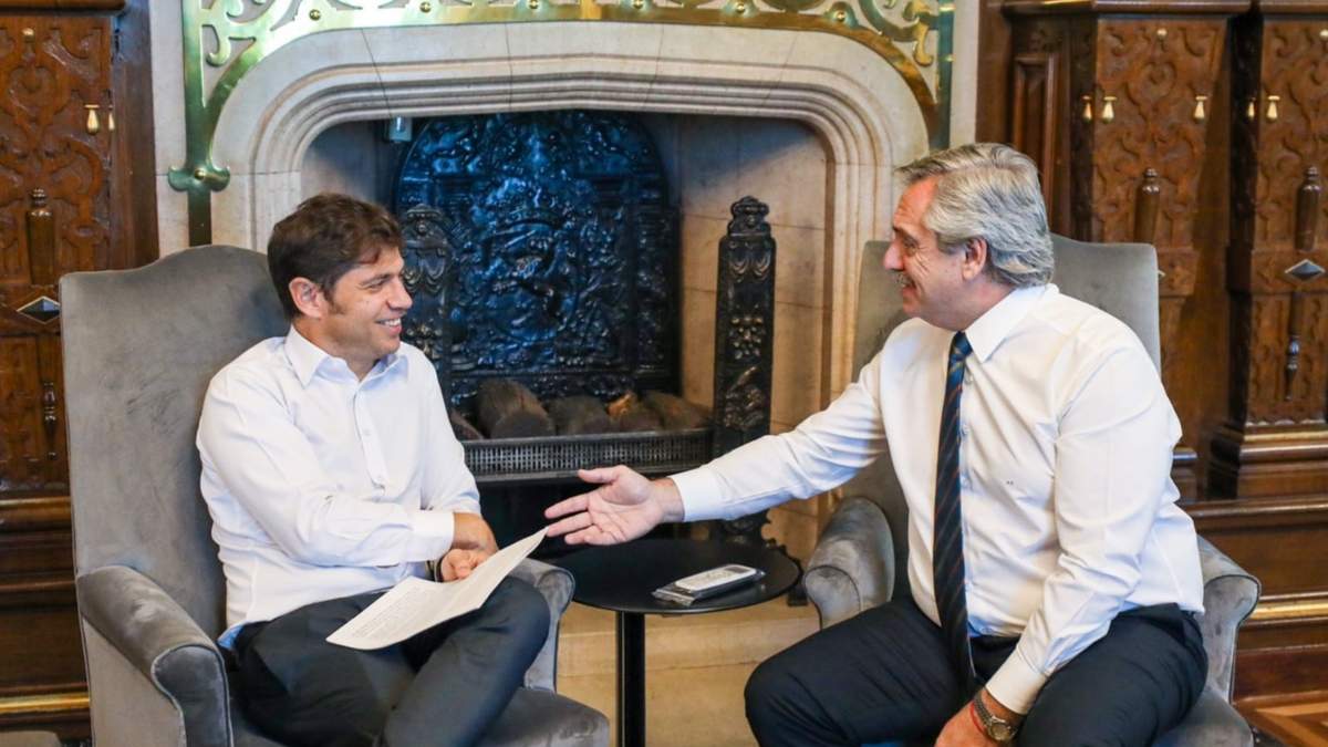 Axel Kicillof y Alberto Fernández. Foto: (Twitter)