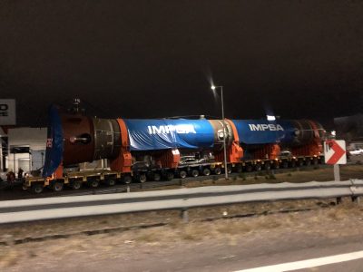 Arrancó el mega operativo para trasladar el reactor de IMPSA