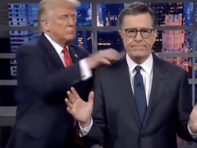 Trump “tira a la basura” al conductor Stephen Colbert en un video viral hecho con IA