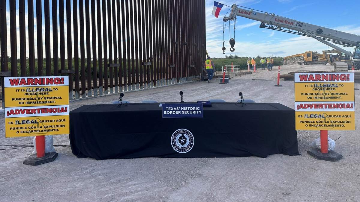 Imagen publicada por el gobernador de Texas previo a la ceremonia de firma del proyecto fronterizo