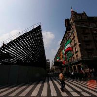 Preparativos para el Grito en el Zócalo
