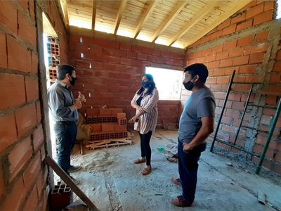 Villa Pehuenia y Moquehue: recorrida por obras de módulos habitacionales
