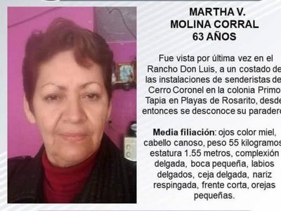 Encuentran posibles restos de adulta mayor perdida en BC, tras 18 meses de búsqueda