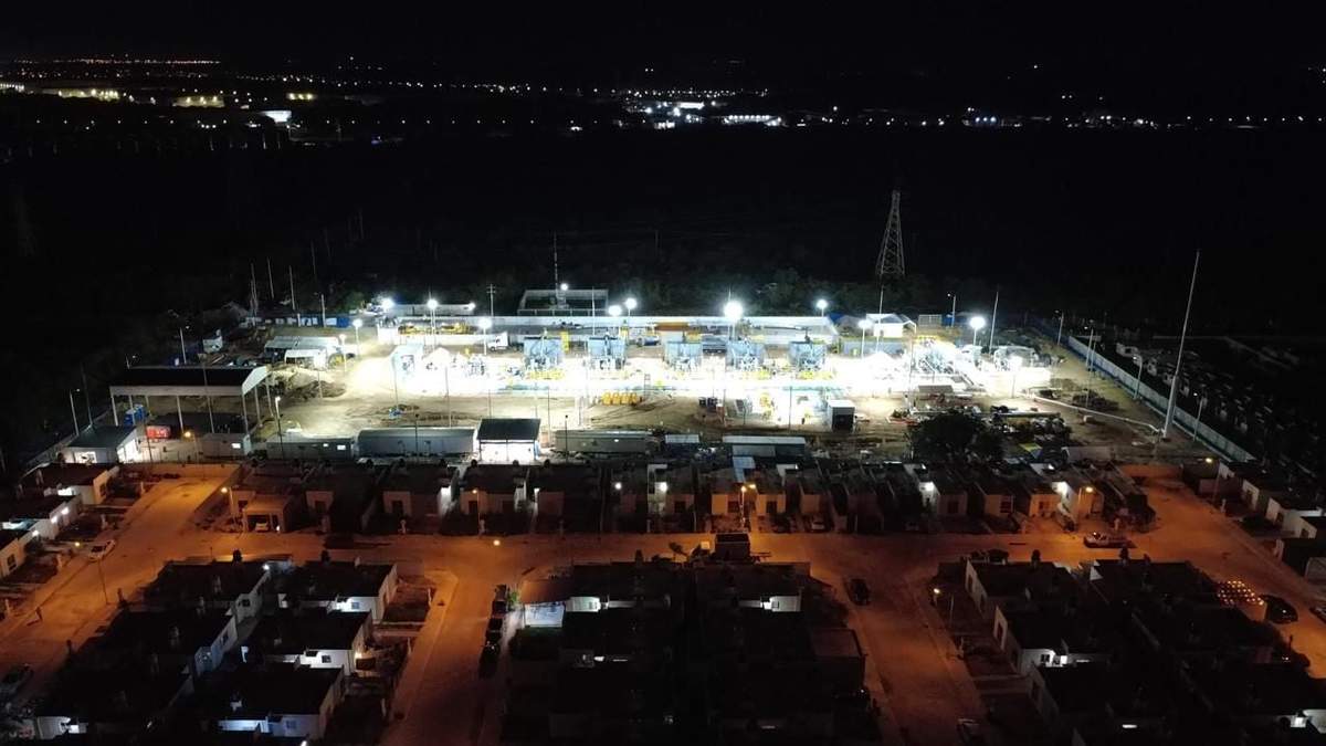 El fraccionamiento Gran Calzada junto al booster del gasoducto de Mayakan de Engie, en Umán, Yucatán
