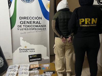 Durísimo golpe a una banda narco de Roca: le secuestraron 10 kilos de cocaína