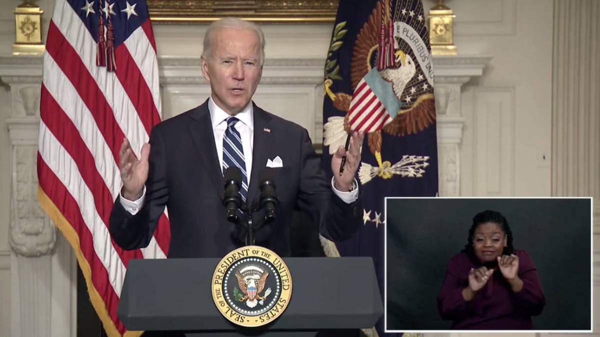Joe Biden en su mensaje de este miércoles