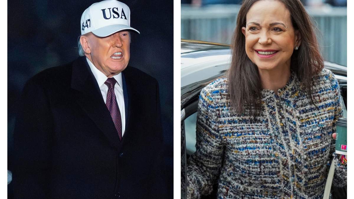 El presidente de EU, Donald Trump y la líder opositora venezolana, María Corina Machado