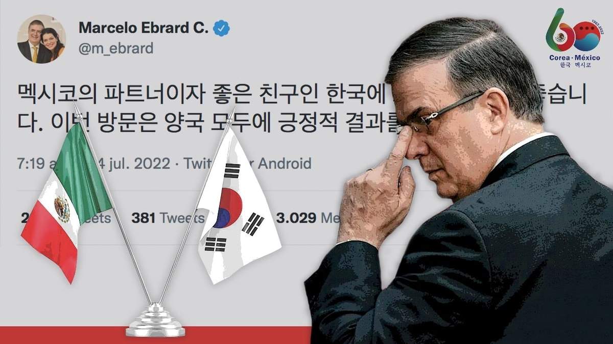 El tuit en coreano de Marcelo Ebrard