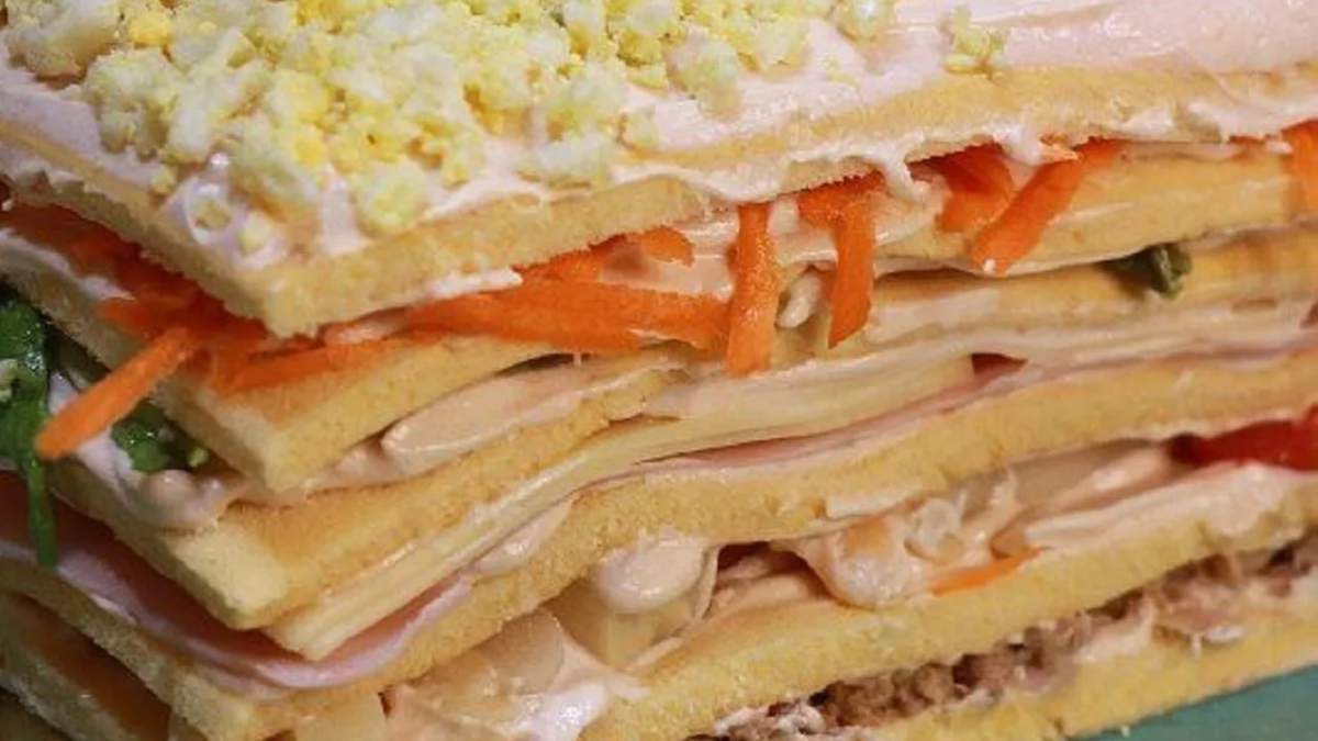 Torta salada de pionono. Fuente: (Instagram).