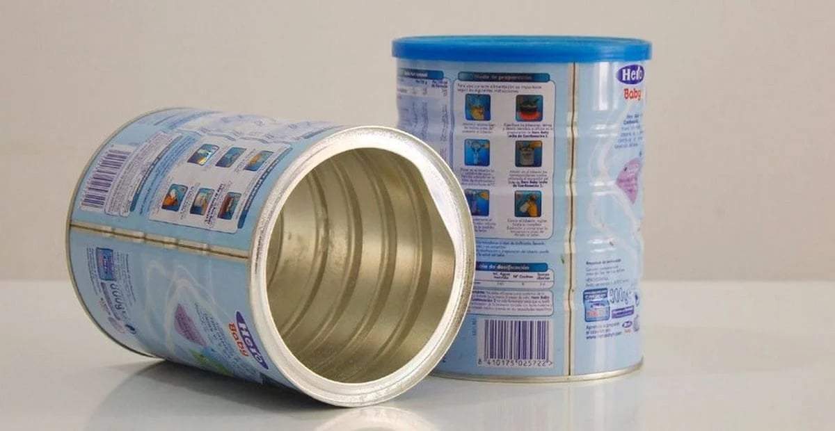 Latas de leche. Fuente: (Instagram)