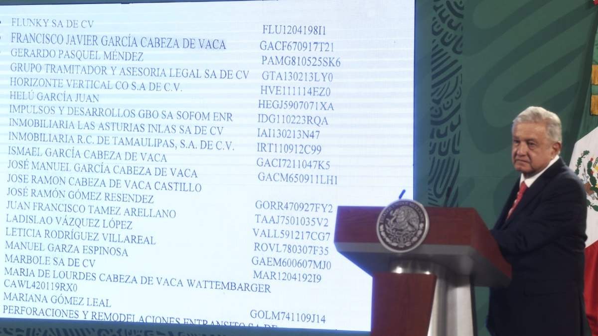 El presidente López Obrador reveló el documento que envió EU sobre Francisco García Cabeza de Vaca