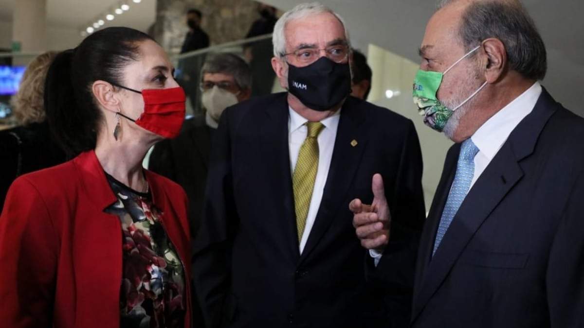 Claudia Sheinbaum, Enrique Graue y Carlos Slim