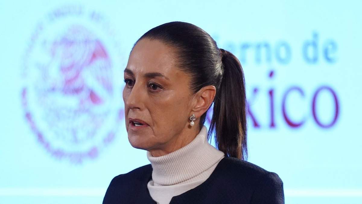 La presidenta durante la conferencia matutina en Palacio Nacional