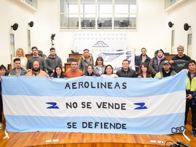Gremios marchan al Congreso en contra de la privatización de Aerolíneas Argentinas
