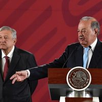 AMLO, Slim y Sheinbaum se reúnen en Palacio Nacional; rechazan dar detalles