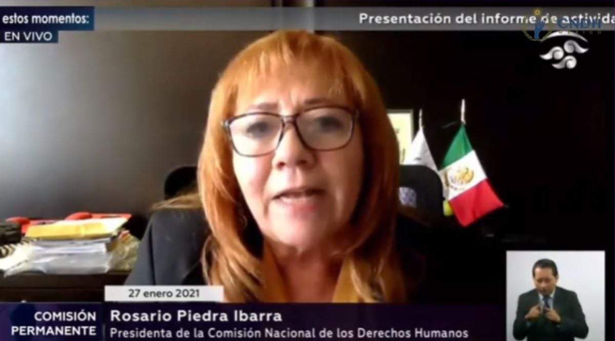 La titular de la CNDH, Rosario Piedra Ibarra