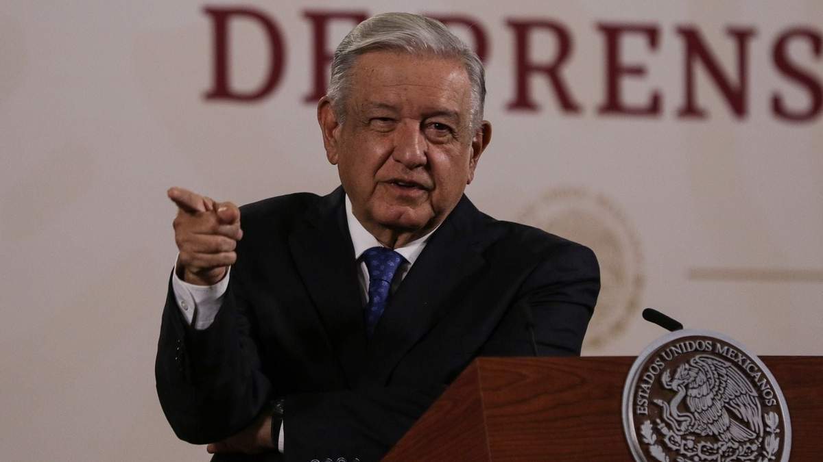 El presidente López Obrador durante la conferencia de este lunes