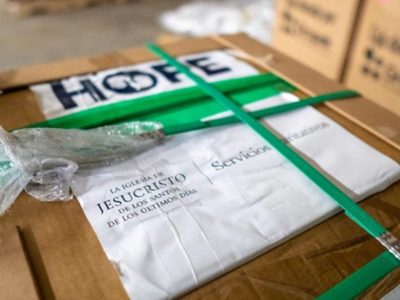 Iglesia mormona dona al Insabi 397 mil 200 insumos de protección médica