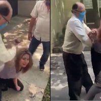 Exhiben a un notario del Edomex mientras agrede a su esposa
