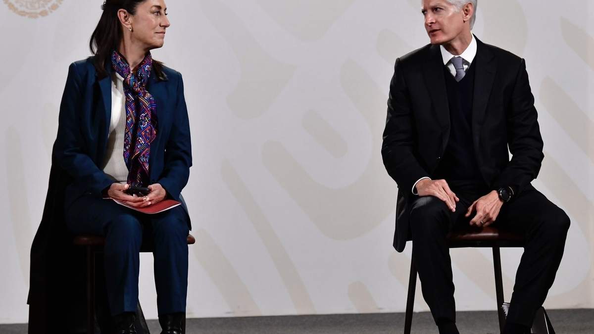 La jefa de gobierno, Claudia Sheinbaum y Alfredo del Mazo, gobernador del Edomex
