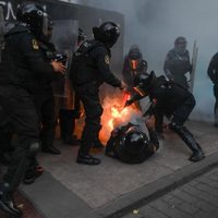 Enfrentamientos y agresiones: las fotografías de la marcha del 2 de octubre