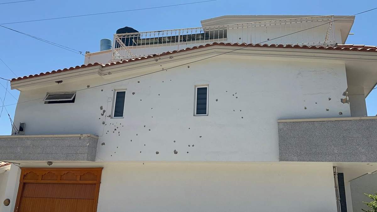 Impactos de bala en la vivienda de la colonia Las Quintas