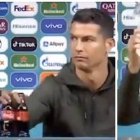 Cristiano Ronaldo sustituye la Coca-Cola por agua y le aplauden en redes