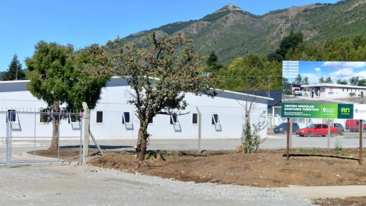 Hospital modular instalado en la ciudad de Bariloche. Fuente: (Twitter)