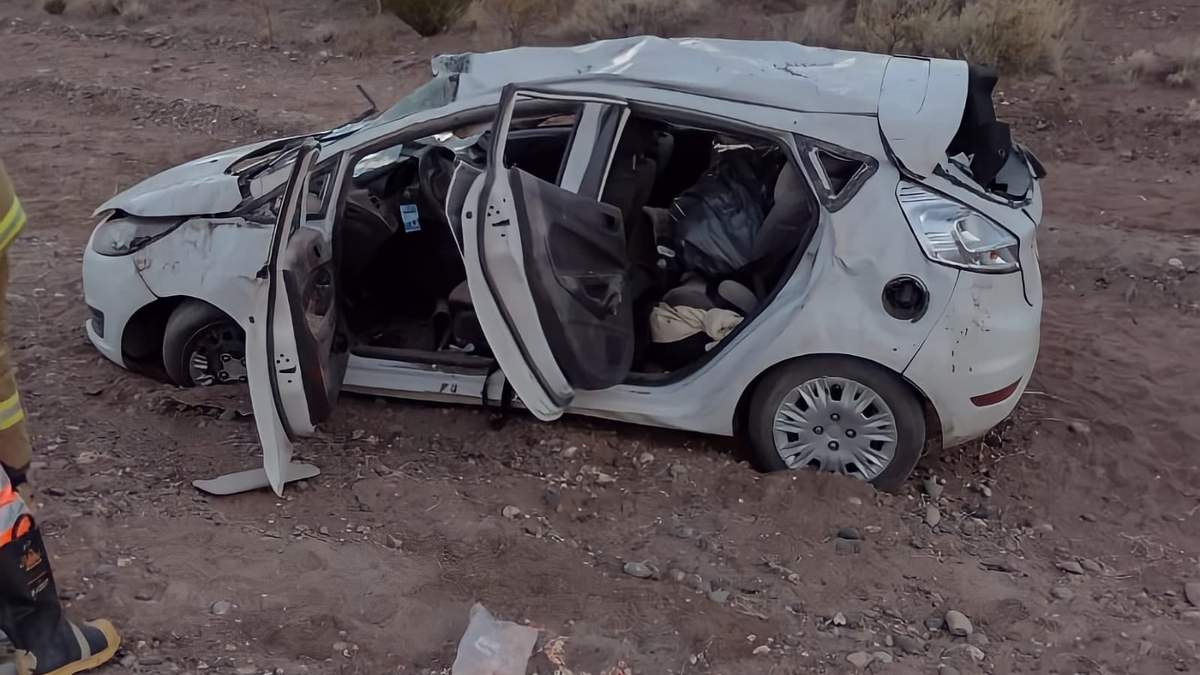 Accidente vial en Picún Leufú. Fuente: (Twitter)