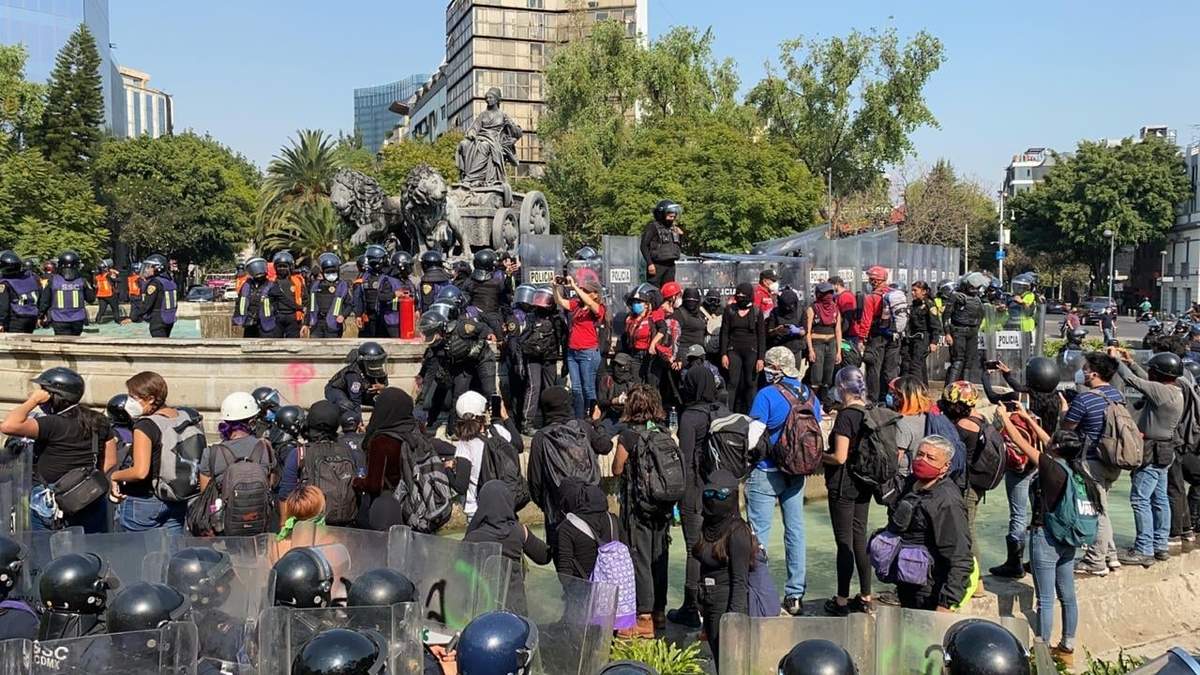 Protesta en Cibeles