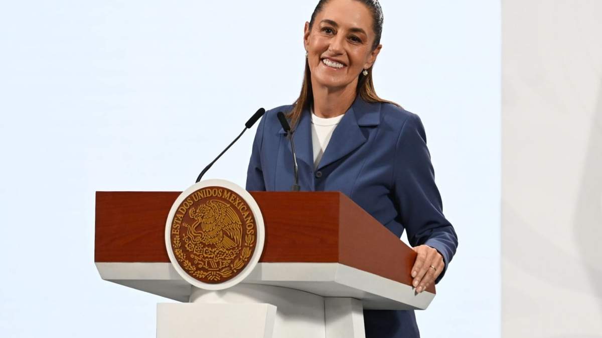 La presidenta Claudia Sheinbaum durante la conferencia mañanera