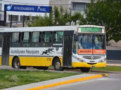 Un colectivo de Autobuses Neuquén se hundió en el pavimento