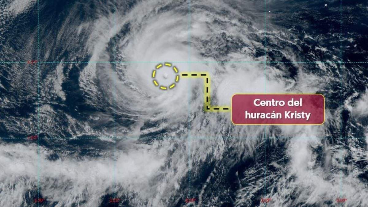 Imagen satelital del huracán Kristy
