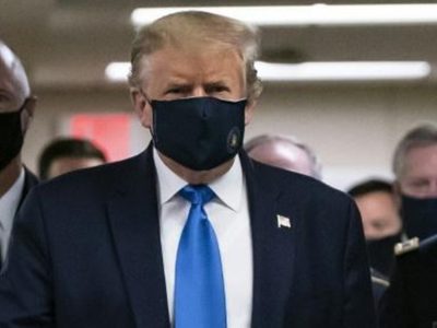 Y un día se vio a Trump con tapabocas