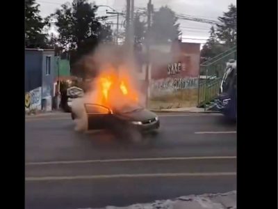 Queman vehículo sobre la México-Cuernavaca, en Tlalpan; desata alertas tras muerte de "El Mencho"