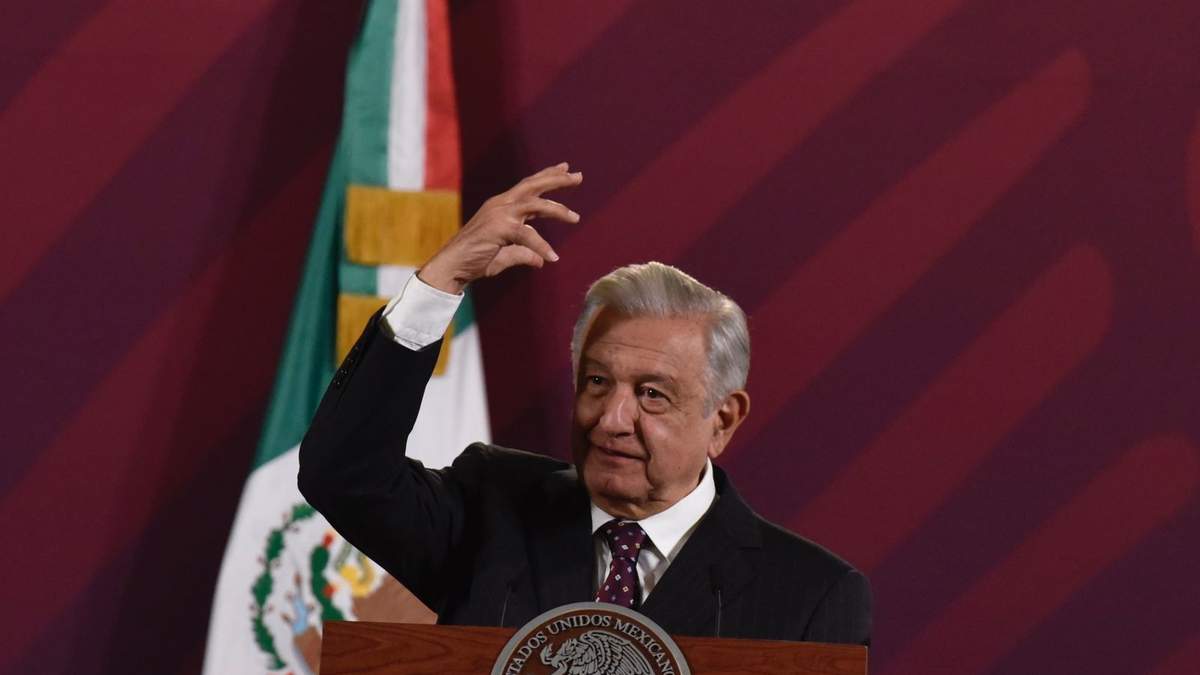 El presidente durante la conferencia de este lunes en Palacio Nacional