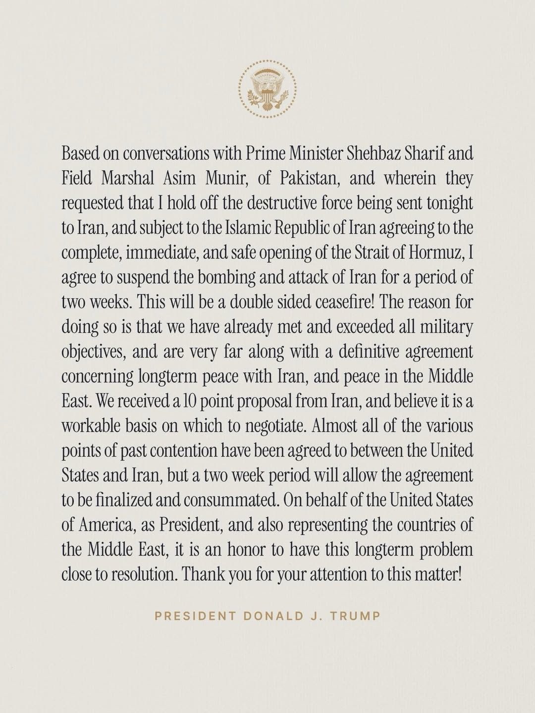 ?? President Donald J. Trump makes a statement on Iran-