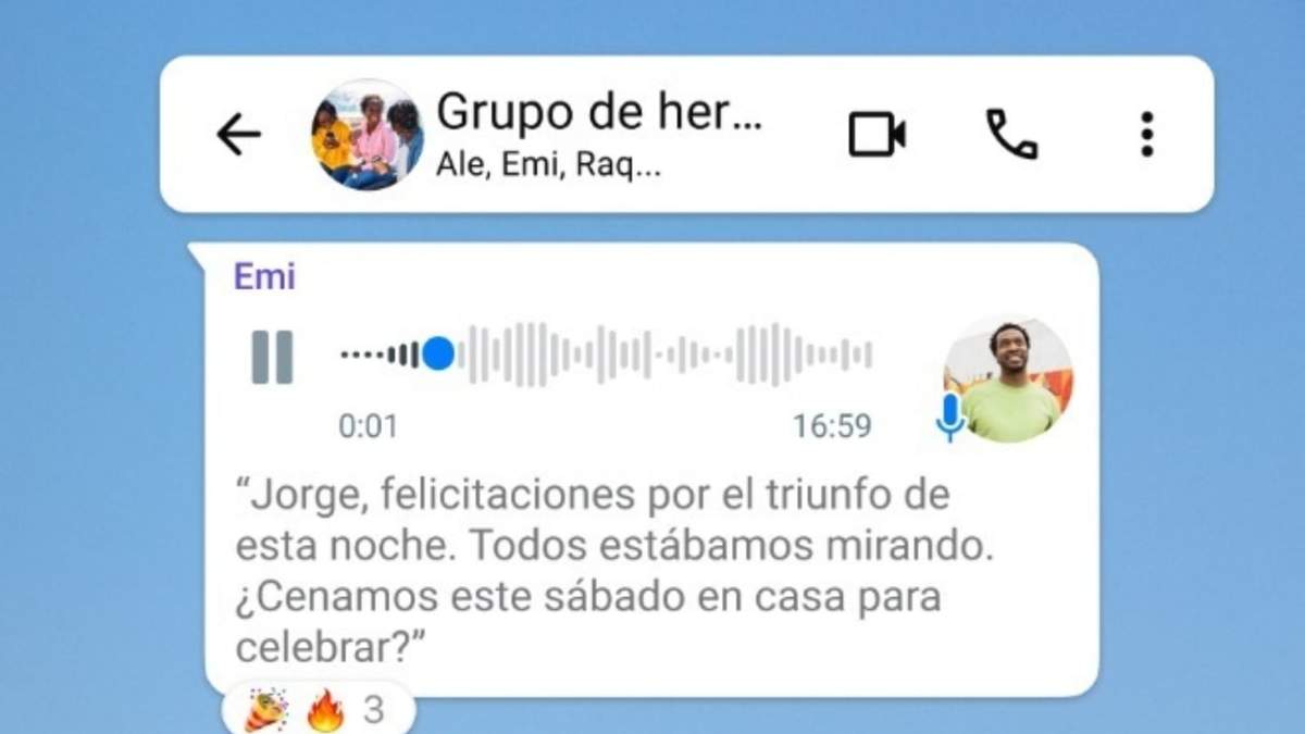 Transcripciones de los mensajes de voz en WhatsApp