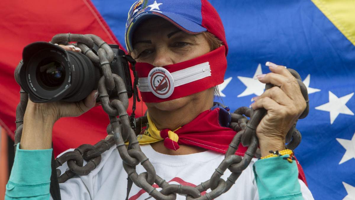 Protesta en Venezuela por la libertad de prensa. Fuente: (Twitter)