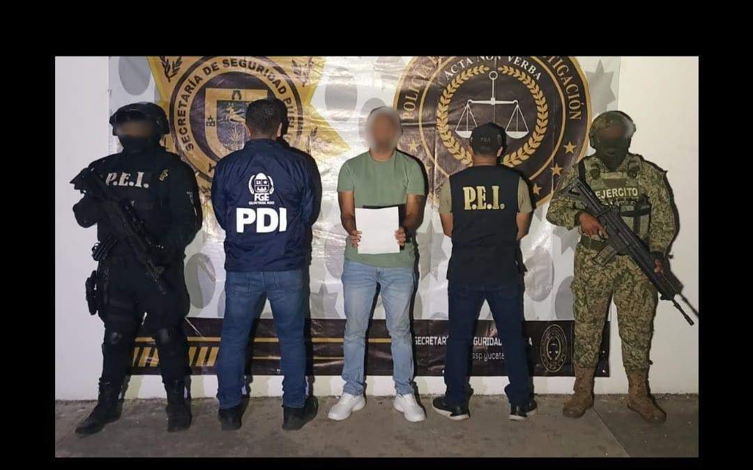 Jacobo "N", integrante del CJNG, detenido en Yucatán