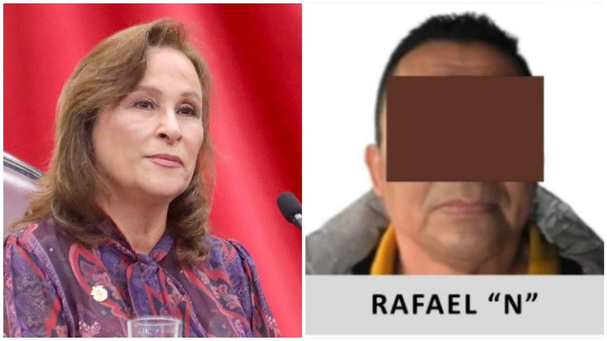 Rocío Nahle, gobernadora de Veracruz, y Rafael N, periodista de nota roja detenido por presunto terrorismo