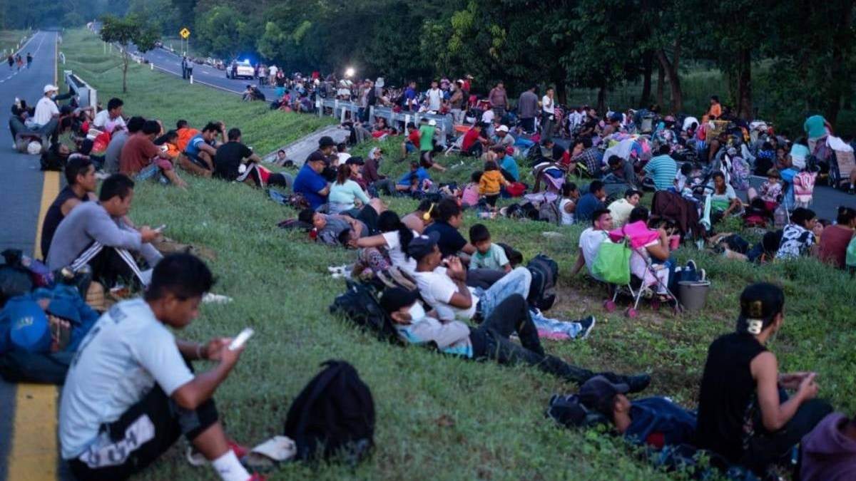 Migrantes arribaron este martes a la localidad de Pijijiapan, Chiapas