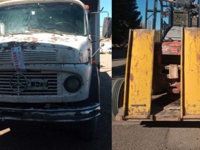 Se le cayó una parte del autoelevador, chocó contra un auto y no tenía documentación