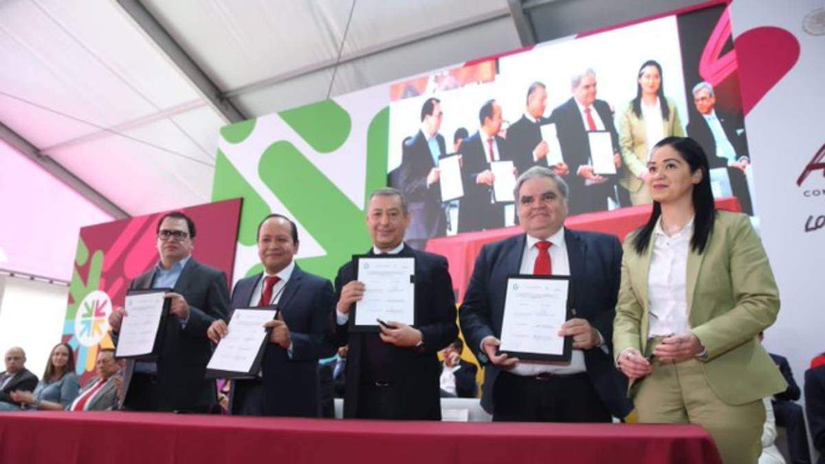 Firma del convenio Consar, IMSS e ISSSTE