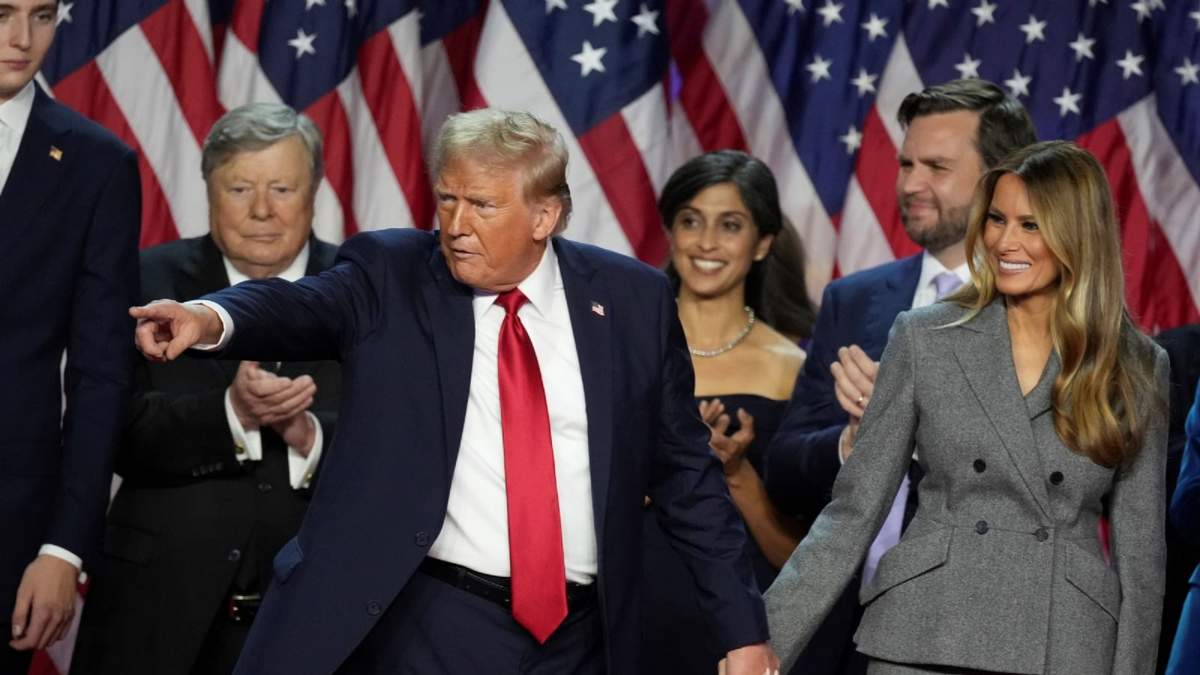 Donald Trump y su esposa Melania en la celebración