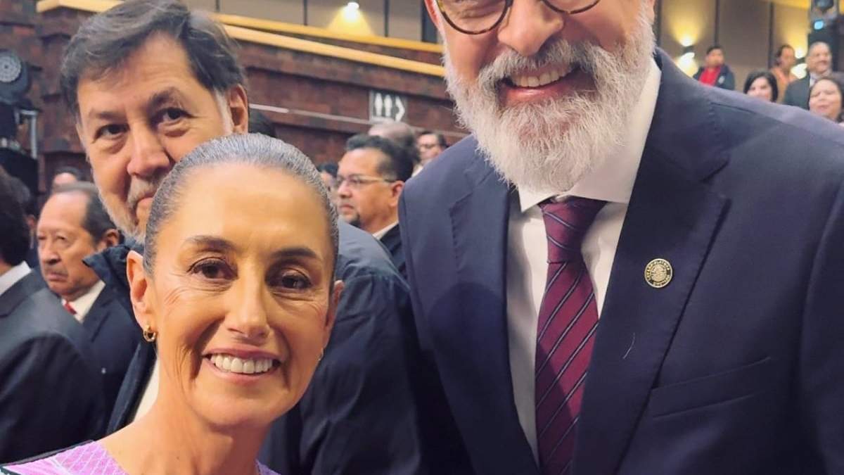 Salvador Caro con Claudia Sheinbaum