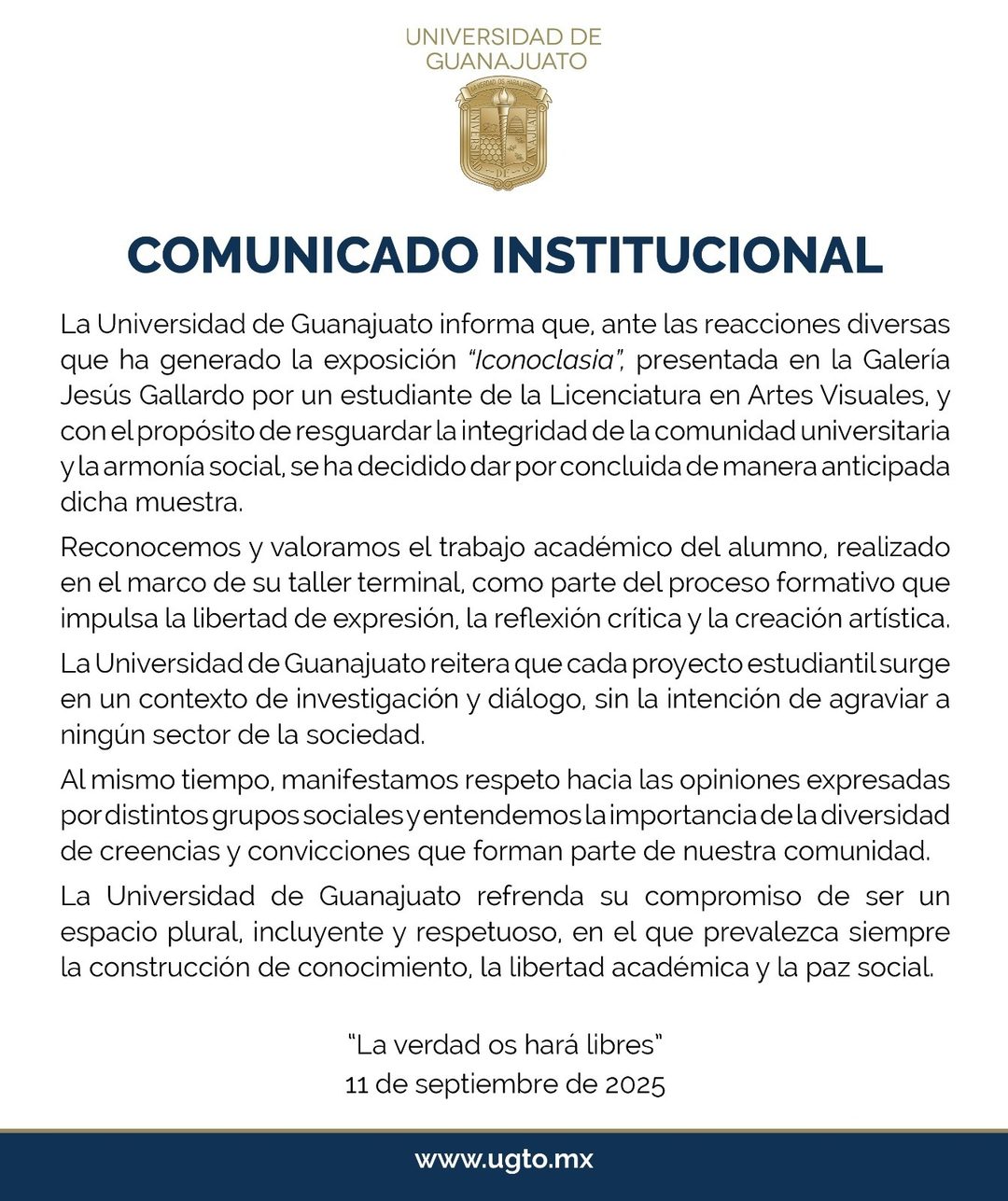 Comunicado UG - 11 de septiembre de 2025